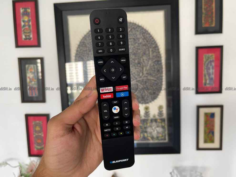 The Blaupunkt TV comes with an easy to use remote control. 