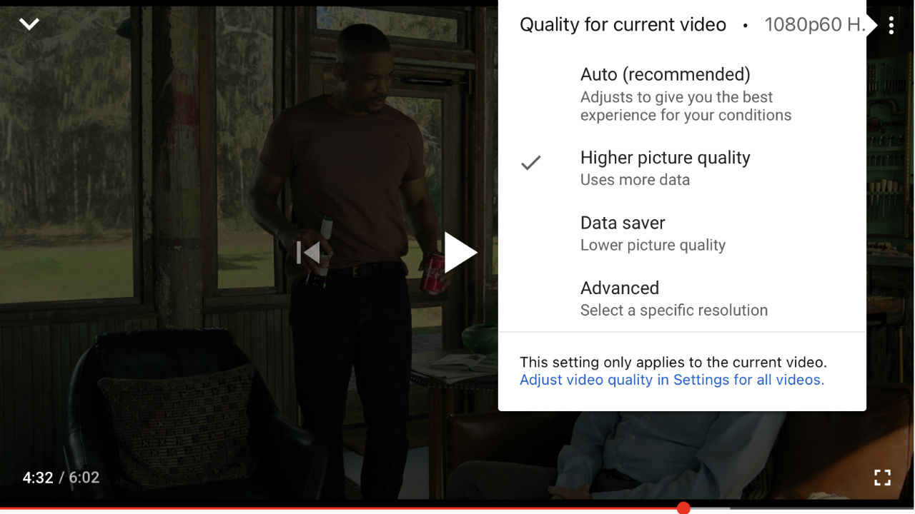 YouTube simplifies video quality preferences for data and Wi-Fi