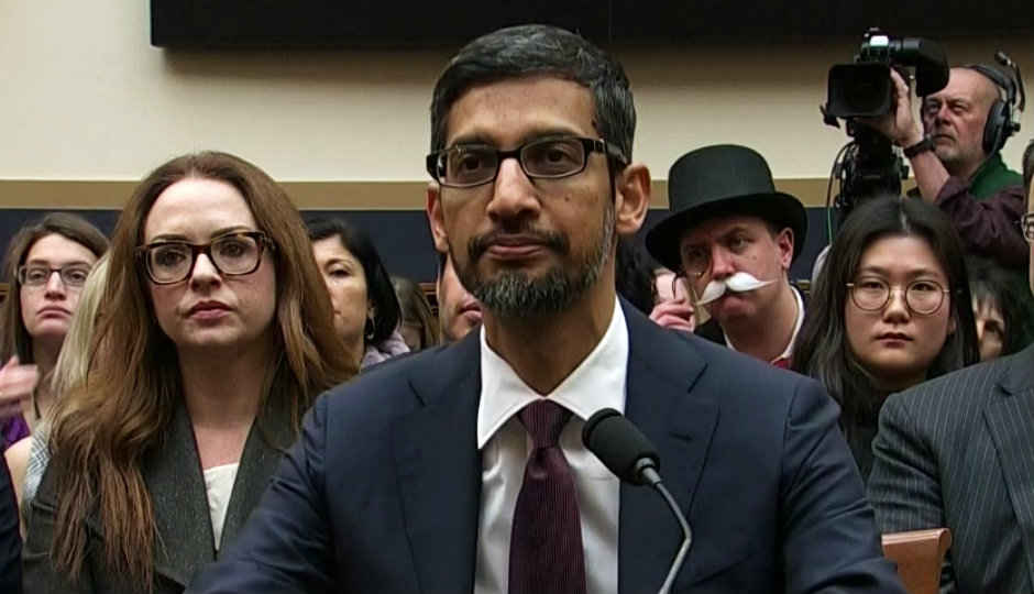 Google CEO Sundar Pichai refutes allegations of political bias in algorithms, denies ongoing work on censored Chinese Search engine