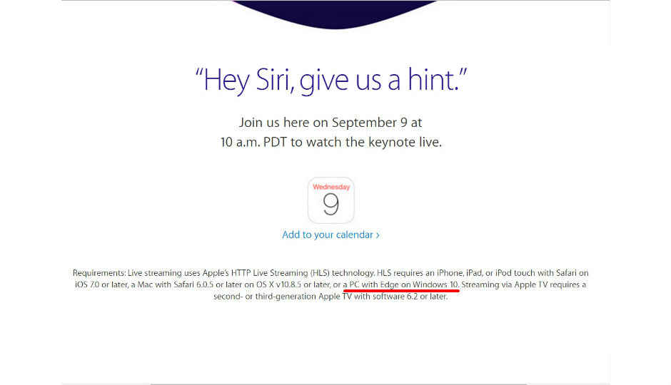 Apple to livestream its September 9 event to Windows 10 users