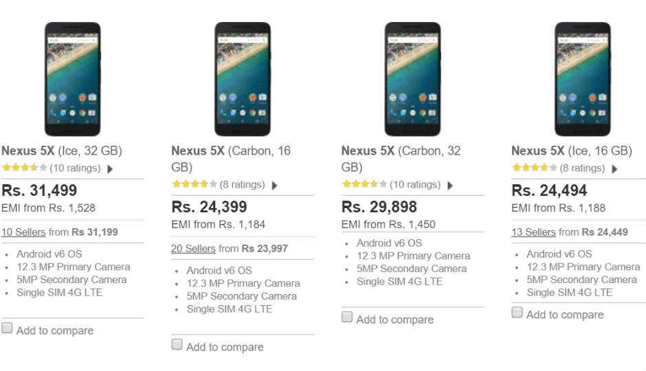 Nexus 5X gets a price cut, now available for Rs. 24,399