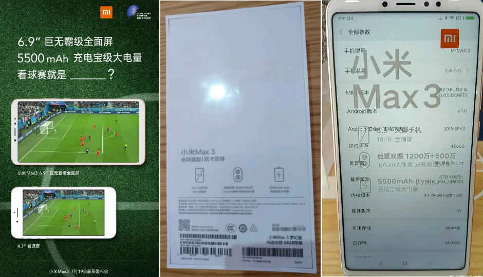New poster confirms Xiaomi Mi Max 3 screen size and battery capacity