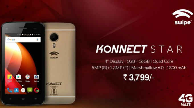 Swipe Konnect Star 4G VoLTE  വിപണിയിൽ എത്തി