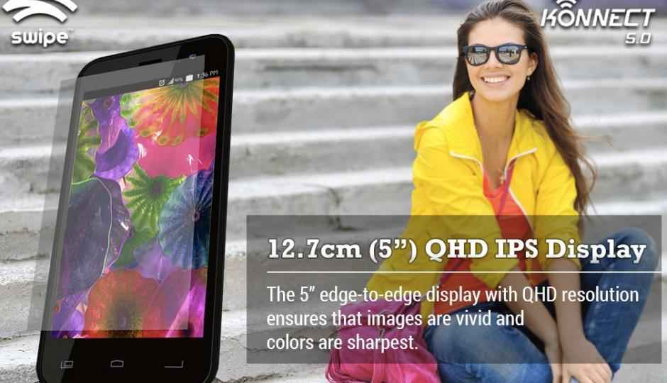Swipe launches 5-inch Konnect 5.0 quad-core smartphone for Rs 8999