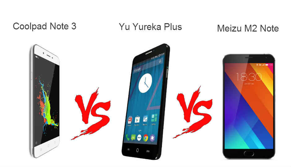 Meizu M2 note vs Coolpad Note 3 vs Yu Yureka Plus: Quick Comparison