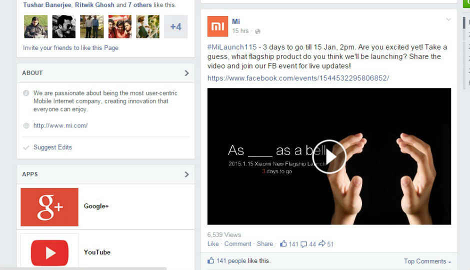 Xiaomi teases next flagship product on Facebook