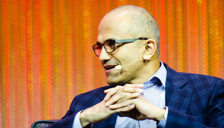 Microsoft CEO Satya Nadella demos Outlook on iPhone