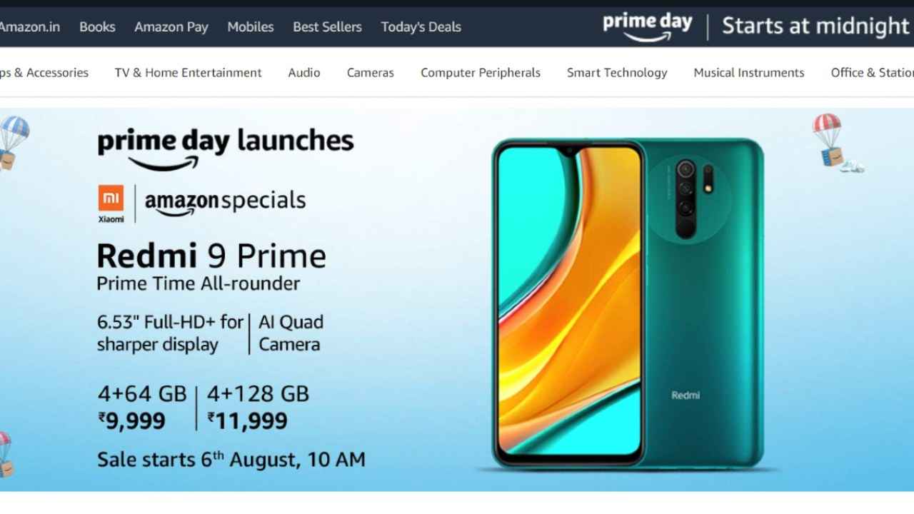 Amazon prime day Sale 2020 Xiaomi Redmi 9 prime on Offer 