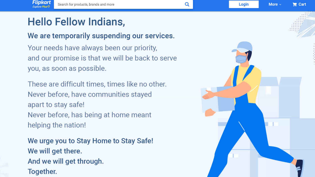 Coronavirus Lockdown Effect: Flipkart temporarily suspends services