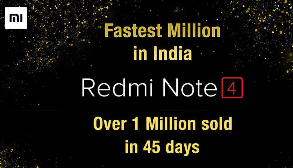 Xiaomi says it sold 1 million Redmi Note 4 smartphones in 45 days