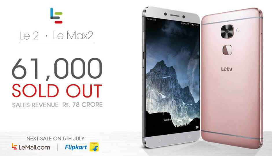 LeEco sells over 61,000 units of Le 2, Le Max2 in first flash sale