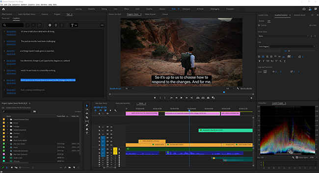 Adobe Premiere Pro gets Speech to geneation subtitles and captions