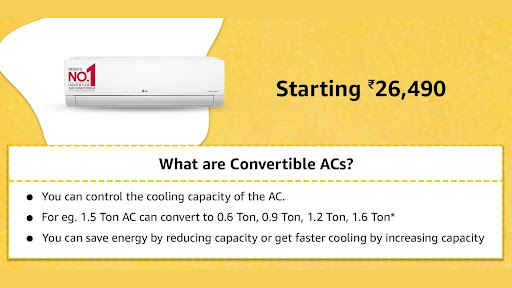 Here is a list of 1.5-ton Air Conditioners available on Amazon’s Convertible Fest