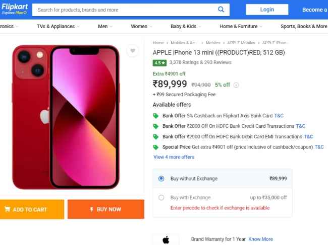 iPhone 13 Mini flipkart