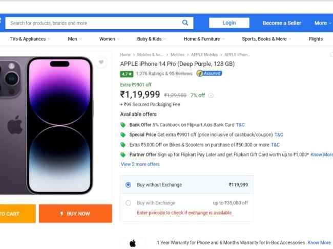 iPhone 14 Pro flipkart