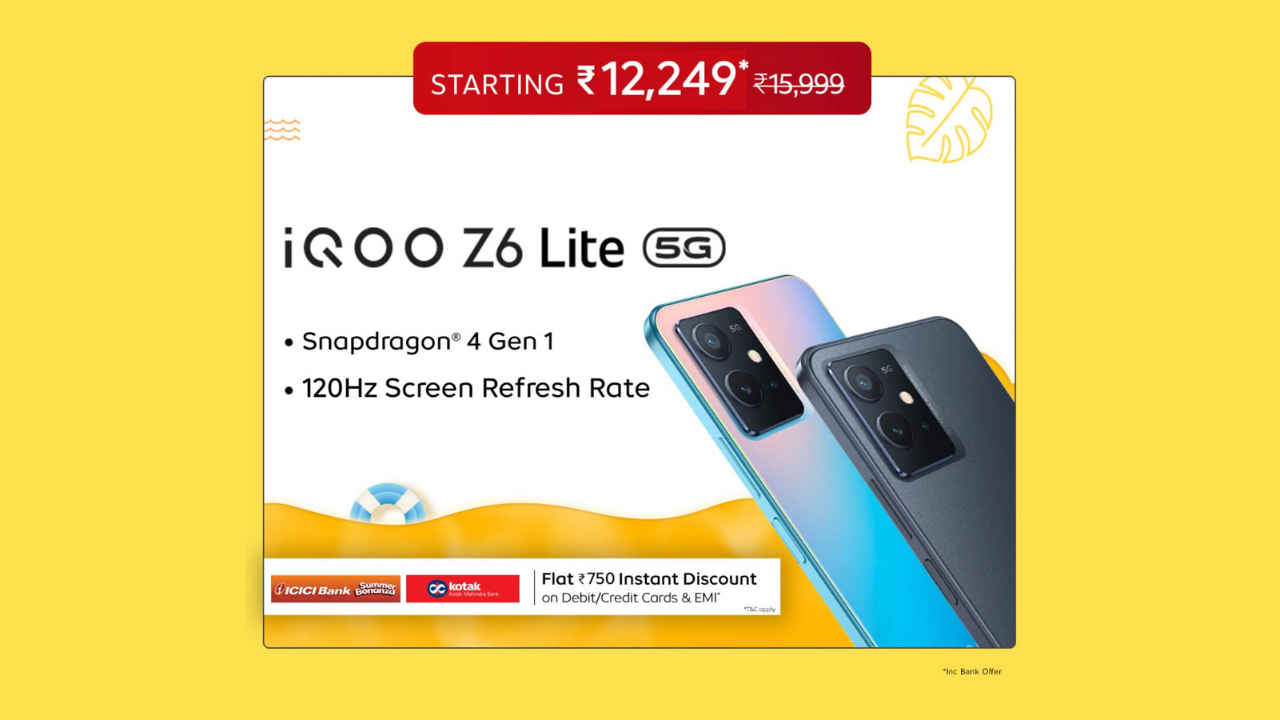 Grab iQOO Z6 Lite 5G at ₹11,999 after bank discounts on Amazon Great Summer Sale
