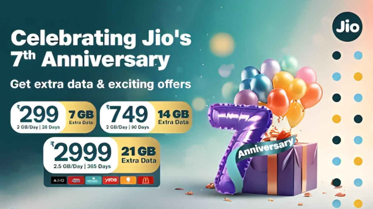 Jio 7th Anniversary Offer: ಜಿಯೋದ ಈ 3 ಯೋಜನೆಗಳಲ್ಲಿ 21GB ಬೋನಸ್ FREE ಡೇಟಾವನ್ನು ನೀಡುತ್ತಿದೆ