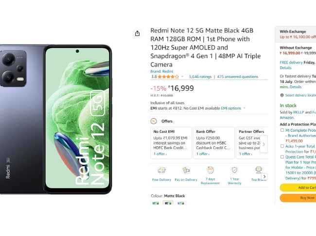 Redmi Note 12 5G Amazon 