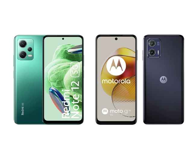 Redmi Note 12 (Left) and Moto G73 (Right)