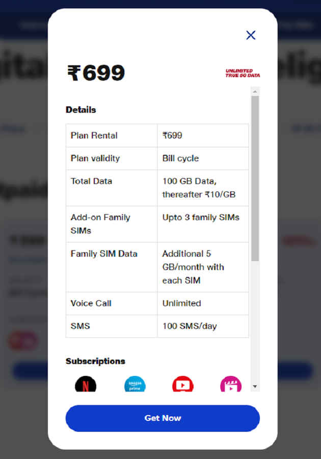 Reliance jio 699 Postpaid Plan full details