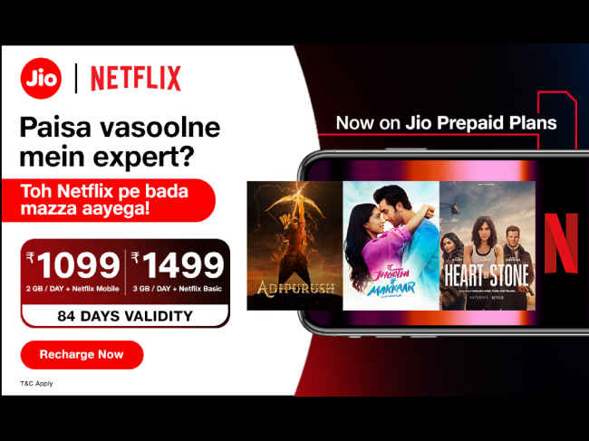 Reliance Jio new prepaid plan with netflix