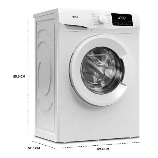 TCL 8 Kg Fully-Automatic Front Loading Washing Machine (TWF80-G123061A03) Build and Design