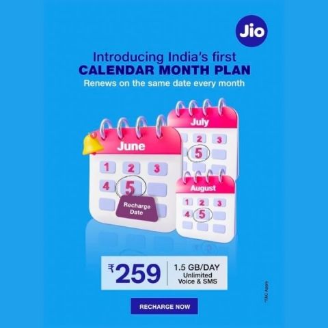Jio 'Calendar Month Validity' plan renews on the same date every month - Vimarsana News