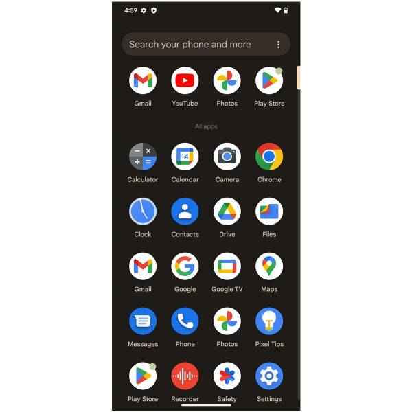 Google Pixel 7 Pro User Interface