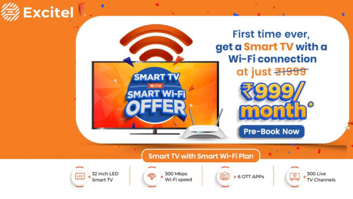 Excitel Smart TV स्मार्ट Wi-Fi plan के साथ भारत में लॉन्च, 999 रुपये का मंथली प्लान- Excitel Smart TV launched in India with Smart Wi-Fi plan, Rs 999 monthly plan