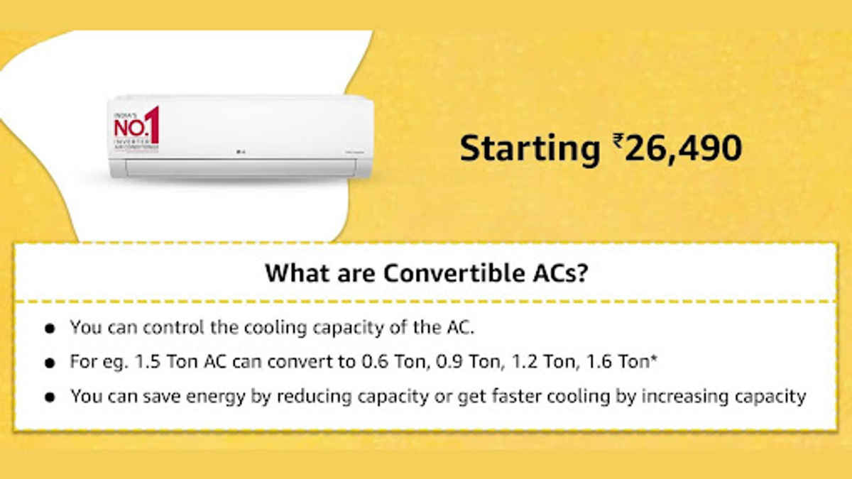Here is a list of 1.5-ton Air Conditioners available on Amazon's Convertible Fest