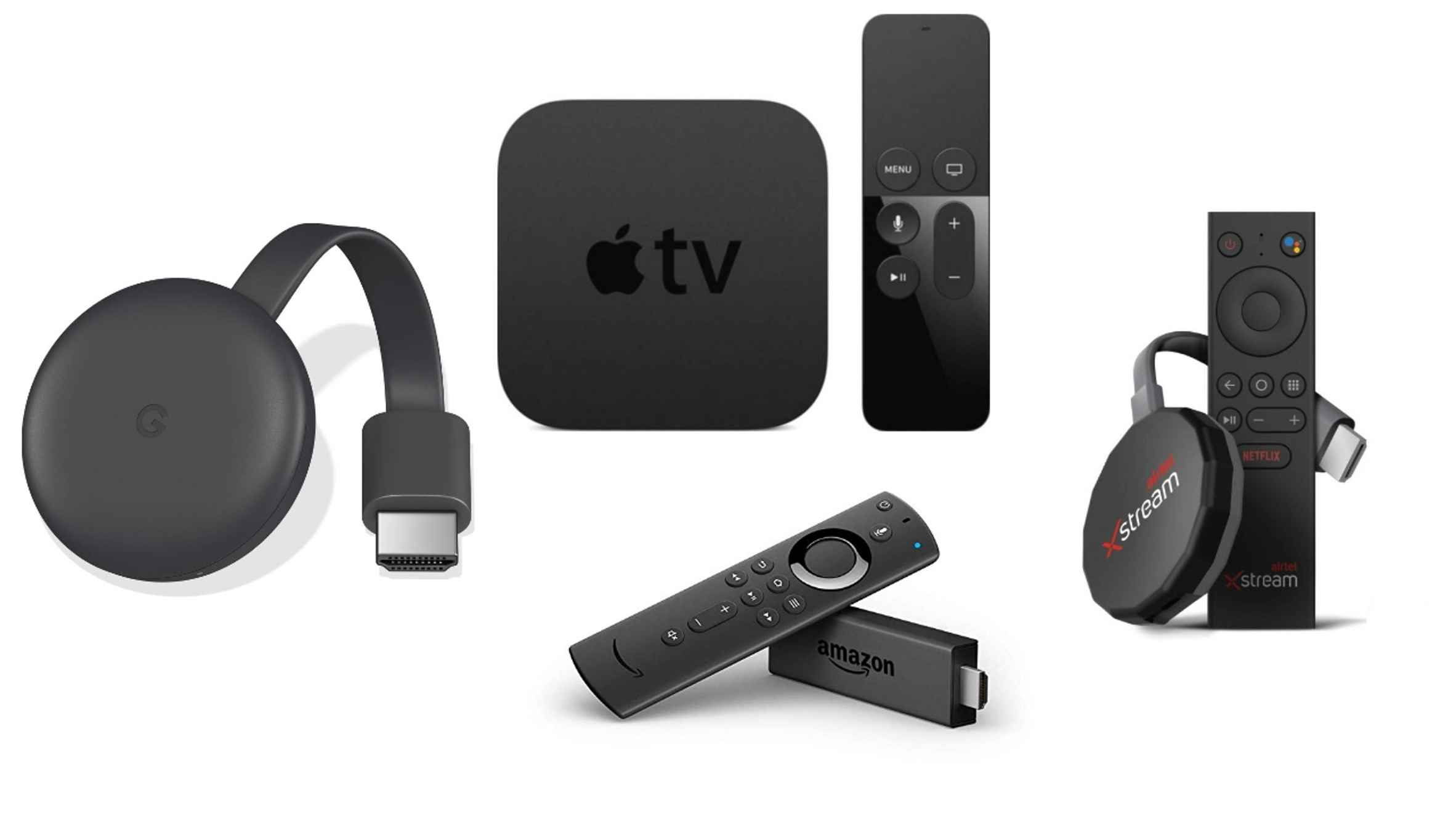 Airtel Xstream Stick vs Airtel Xstream Box vs Chromecast vs Fire TV