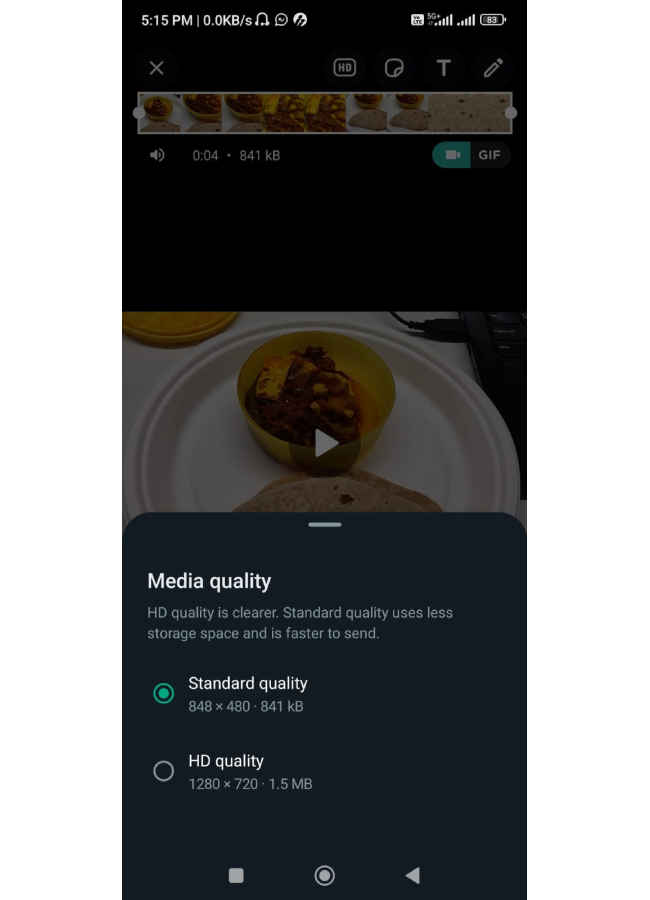WhatsApp HD video feature how to use