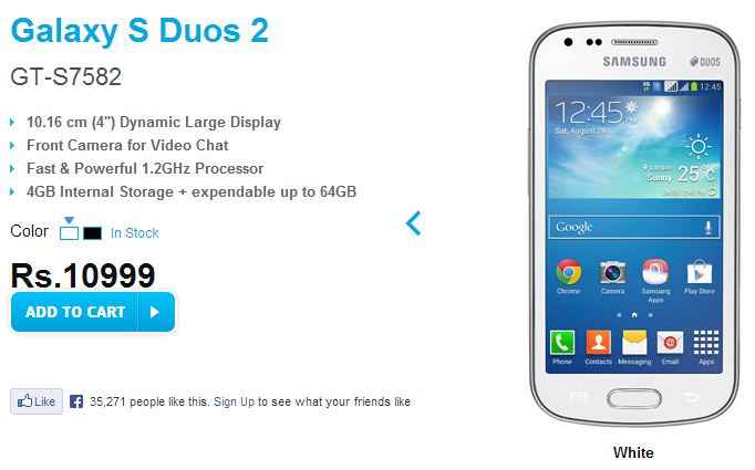 Samsung Galaxy S Duos 2 4 Inch Dual Core Smartphone Available For