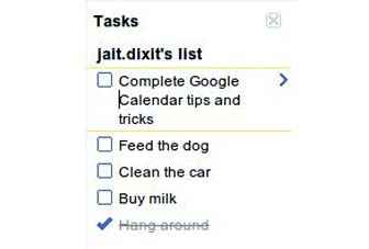 This is how a task list looks