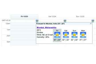 This is how weather is shown in Calendar