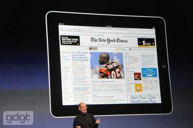 The Apple iPad's large 9.7-inch screen is ideal for displaying web sites