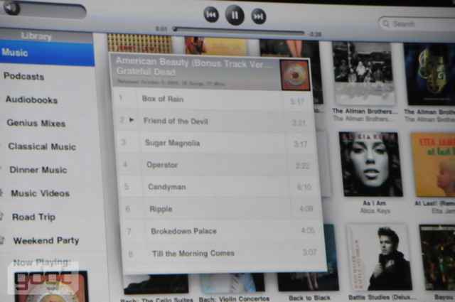 Apple iTunes on the Apple iPad