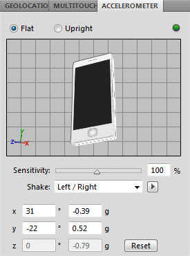 Device Central CS5 accelerometer panel