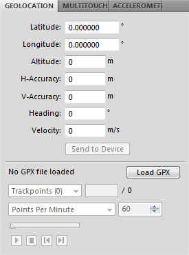 Device Central CS5 geolocation panel