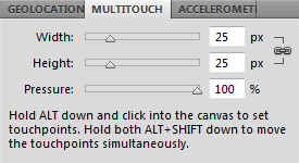 Device Central CS5 multitouch panel