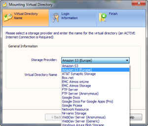 Gladinet Cloud Desktop - mounting storage