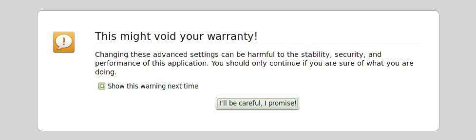firefox about config warning