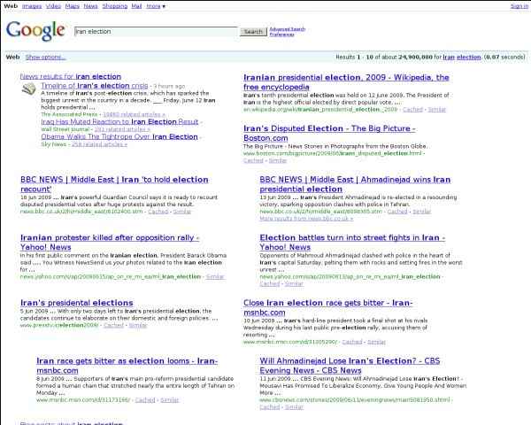 RedesignGoogle search 2 columns layout