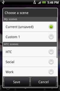 The Scenes feature of the HTC Hero can be used to customize a phone's applications and widgets