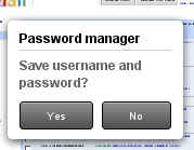 Password manager prompt for saving password for website