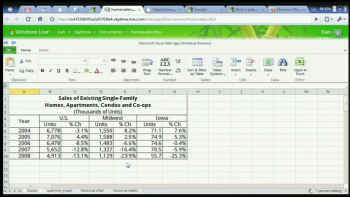 Microsoft excel web app