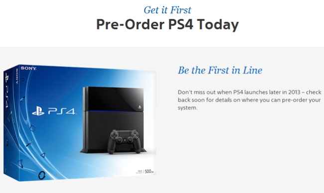 sony ps4 pre order