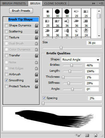 Photoshop CS5 brush tool