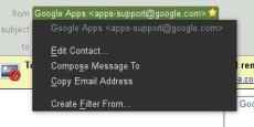 By clicking on the name of a contact, you can get easy access to common contact related tasks.