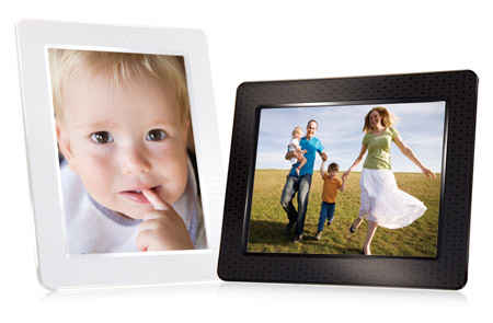 The Transcend Digital Photo Frame has an 8-inch LCD screen